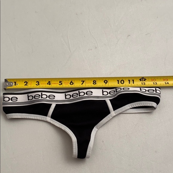 Bebe black and white logo thong panty M - Picture 5 of 10